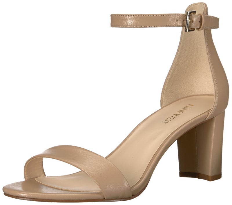 Nine West Women's Pruce Heeled Sandal, Natural Leather, 9